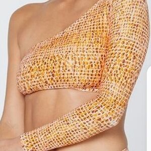 L*Space One-Shoulder Patterned Crop Top